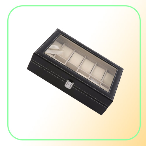 Watch Boxes Cases Designer Box 12 Slots Grid PU Leather Display Jewelry Storage Organizer Case Locked Retro Saat Kutusu Caixa Pa
