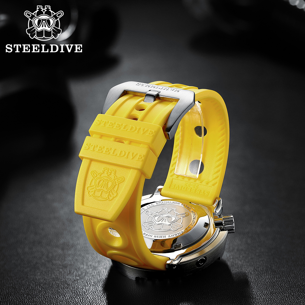 Watch Bands STEELDIVE Automatic Watch Strap Replacement Watch bands Automatic Watch 22mm Bracelets Blue Dive Watches Rubber Strap 20/22mm 230728