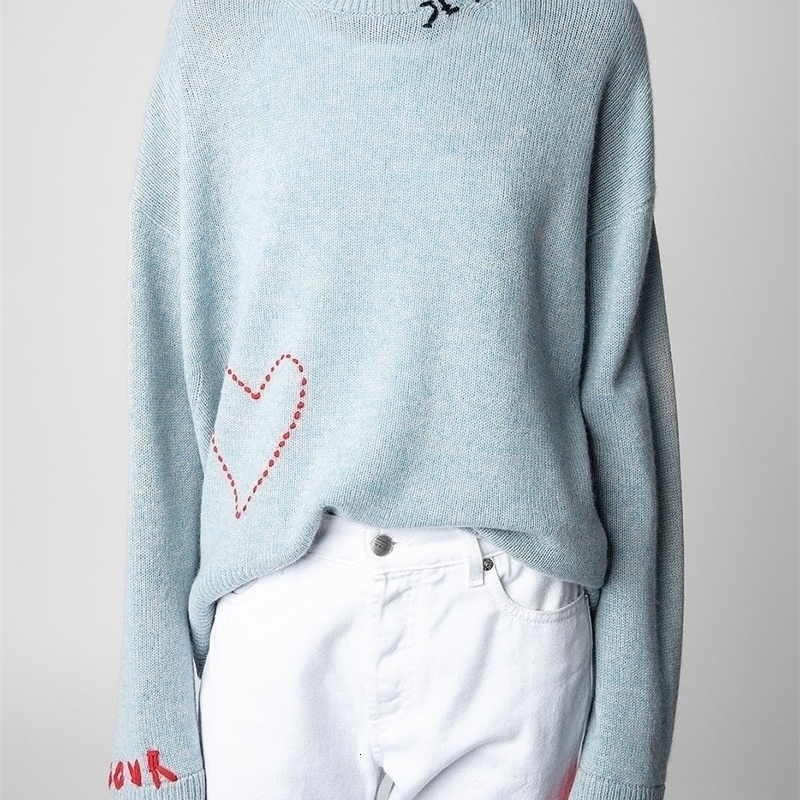 Women's Sweaters Letter Embroidery Sweater Women 2023 Autumn Winter Asymmetrical Hem Wool Fashion Pullover Streetwear Jumpers Female 230727