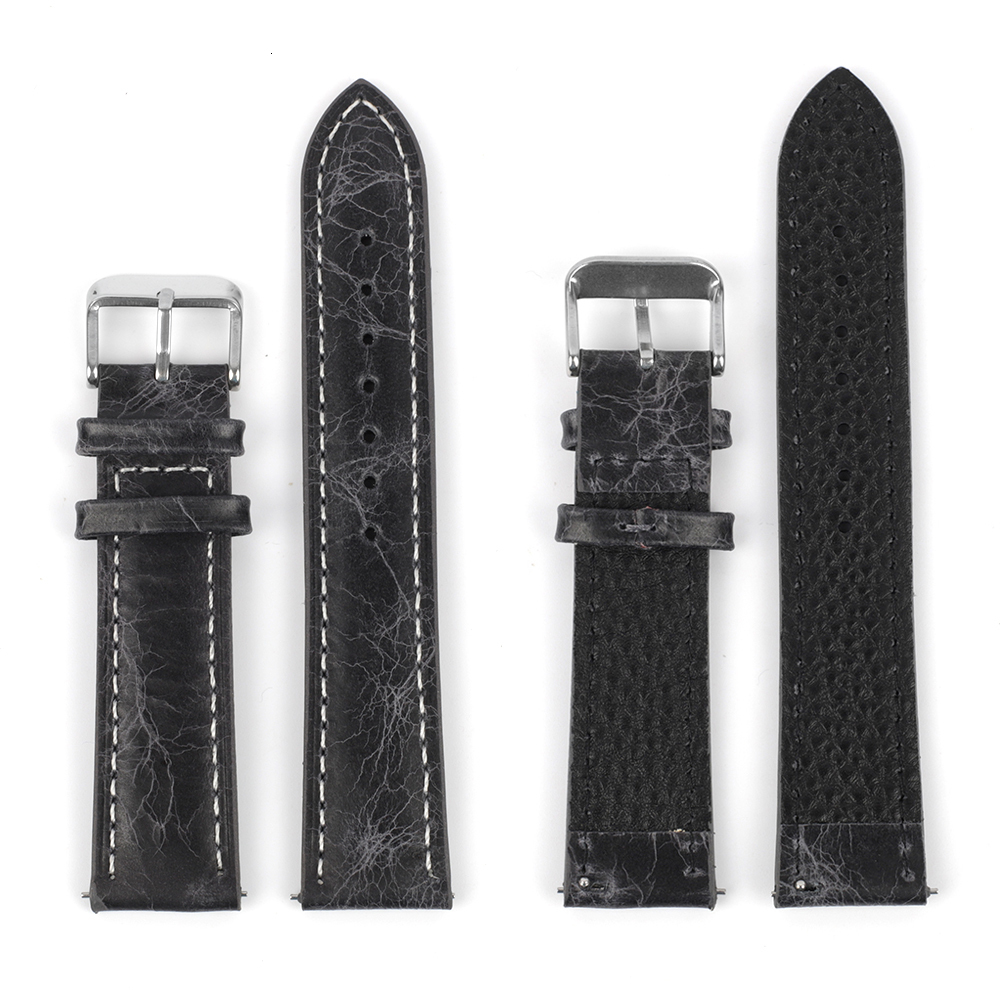 Watch Bands Onthelevel Leather Watch Band Strap 18 19 20 22mm Gray Blue Brown Man Replacement Belt Watchband Accessories #E 230728