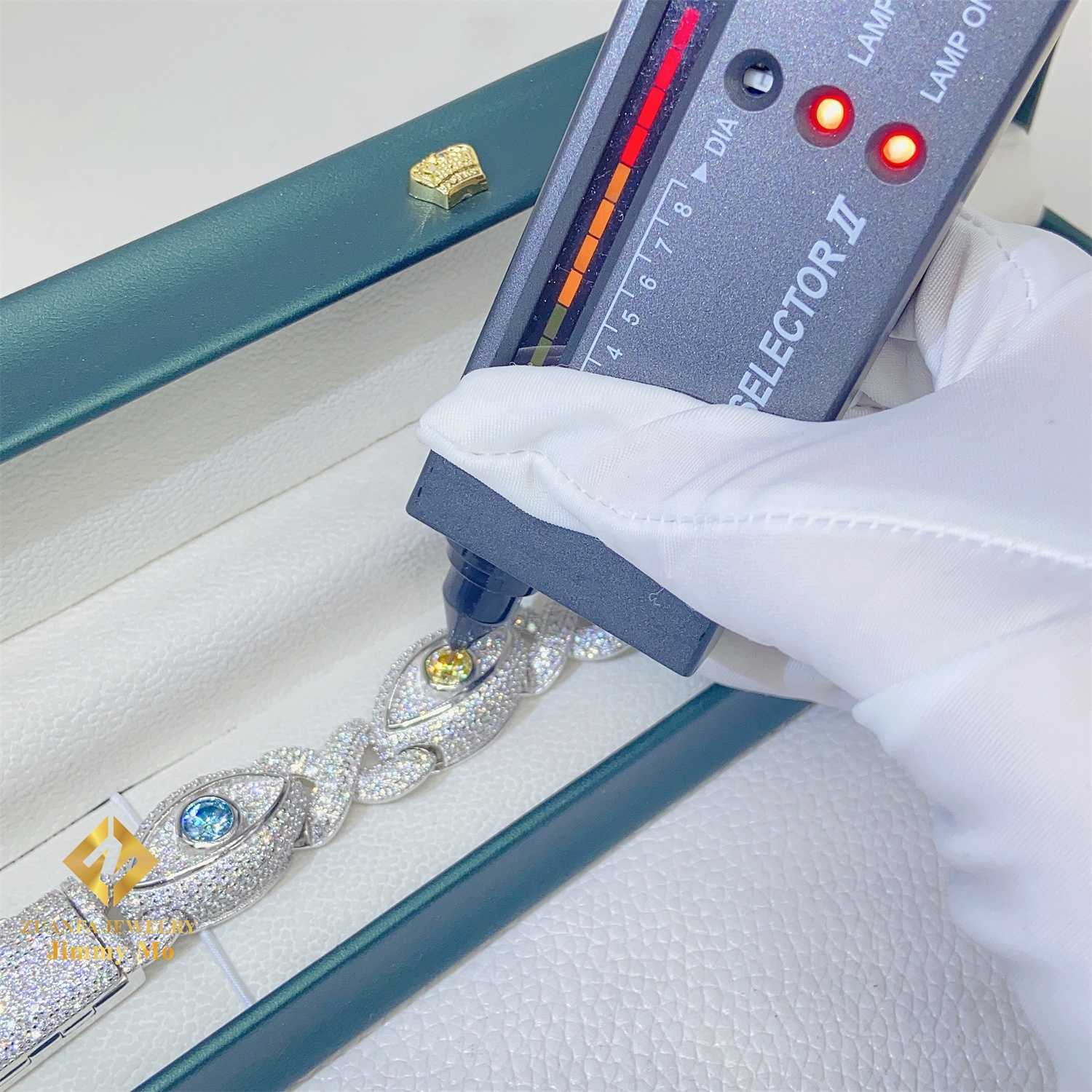 bracelet necklace mossanite Customized Unique Style15mm Pass Diamond Tester Colorful Moissanite Hip Hop Jewelry Iced Out Cuban Link Chain Evil Eyes Br