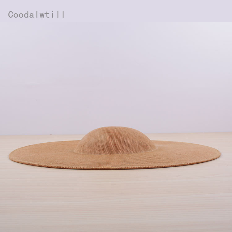 Stingy Brim Hats 40CM Fascinators Base For Wedding Millinery Supplies DIY Hair Accessories Hat Women Kenducky Church Headpiece Big Pillbox Cap 230729