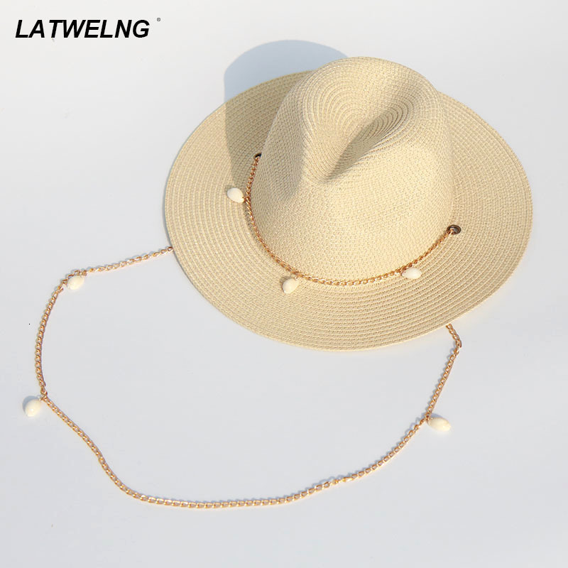 Wide Brim Hats Bucket Chain Panama For Women Fashion Shell Beach Boat Sun Ladies Summer Vacation Gifts Wholesale 230729