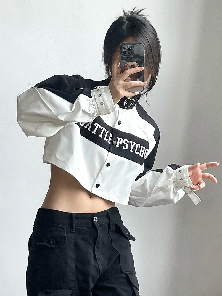 Womens Jackets Y2K Cropped Jackets Women Punk Moto Biker Style Coats Female Sexy Spicy Girl Jacket Streetwear Ladies Stylish Chic Outerwears 230729