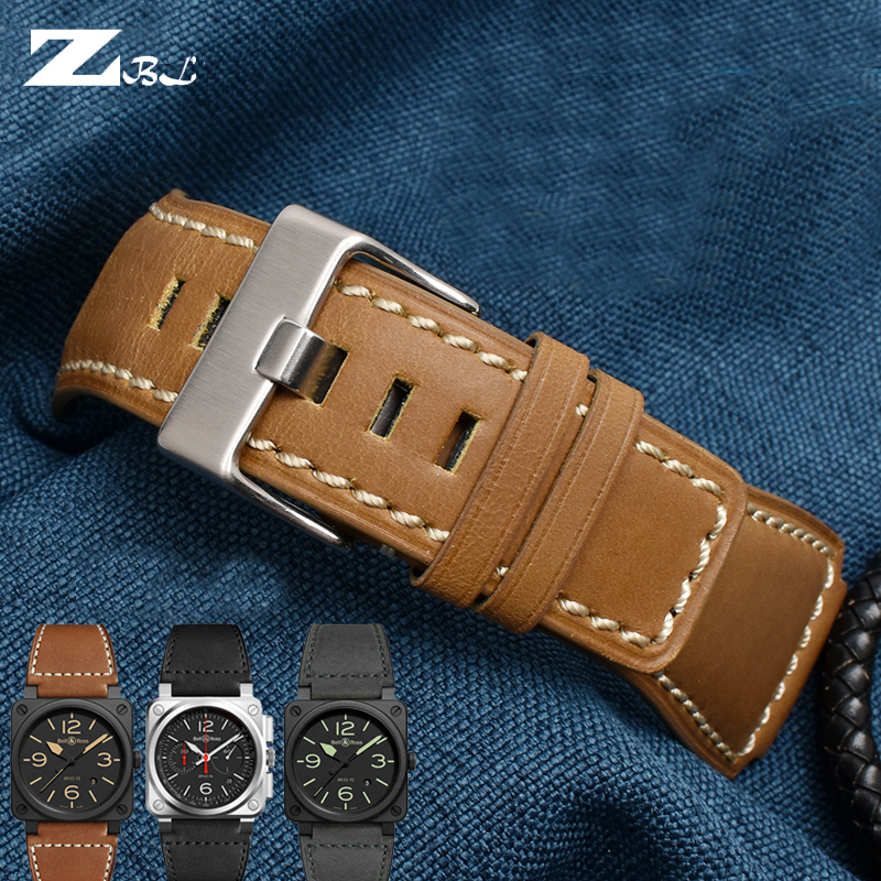 Watch Bands Genuine Leather Watchbands Men's wristband for Bell Ross B R BR-01 and BR-03 Strap High Quality Wrist Belt Bracelet Tool 230728