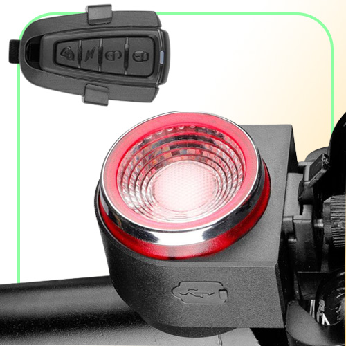 Bike Lights Bicycle Light Rear Wireless Remote Control Tail Lamp Rechargeable Cycling Antitheft Burglar Alarm Bell