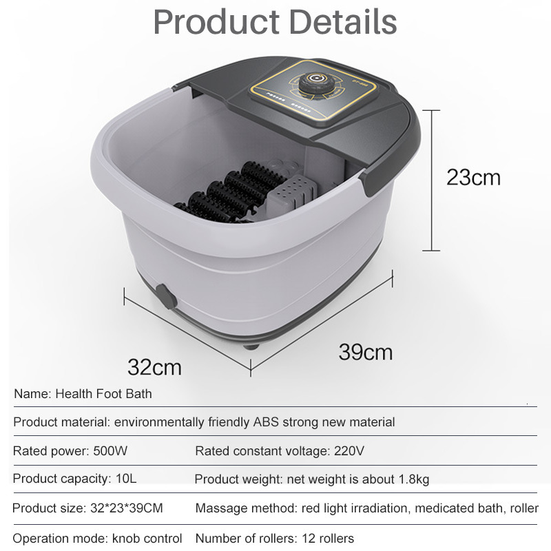 Foot Care JKR Spa Bath Massage Machine 12 Roller Heated Feet Washing Tub Relieve Fatigue Constant Temperature For Home Gift 230729