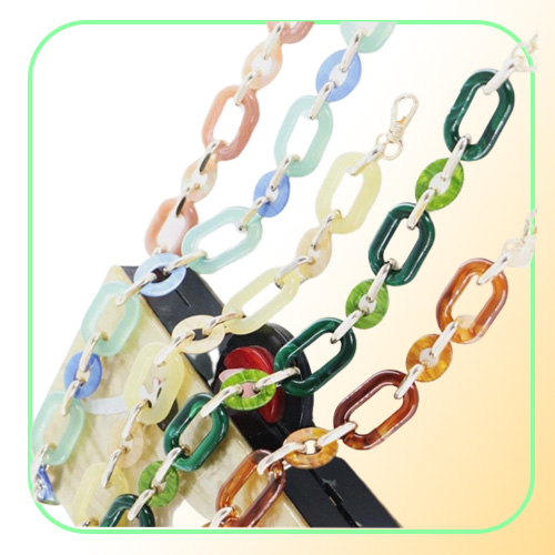 Keychains Bag Handle Chain DIY Acrylic Resin Handbag Strap Shoulder Purse Replacement Straps With Buckles For Bags