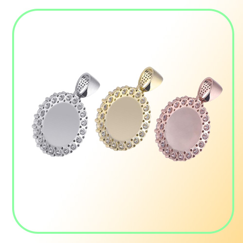 Hip Hop Solid core Iced Out Custom Picture Pendant Necklace with Rope Chain Charm Bling Jewelry For Men Women