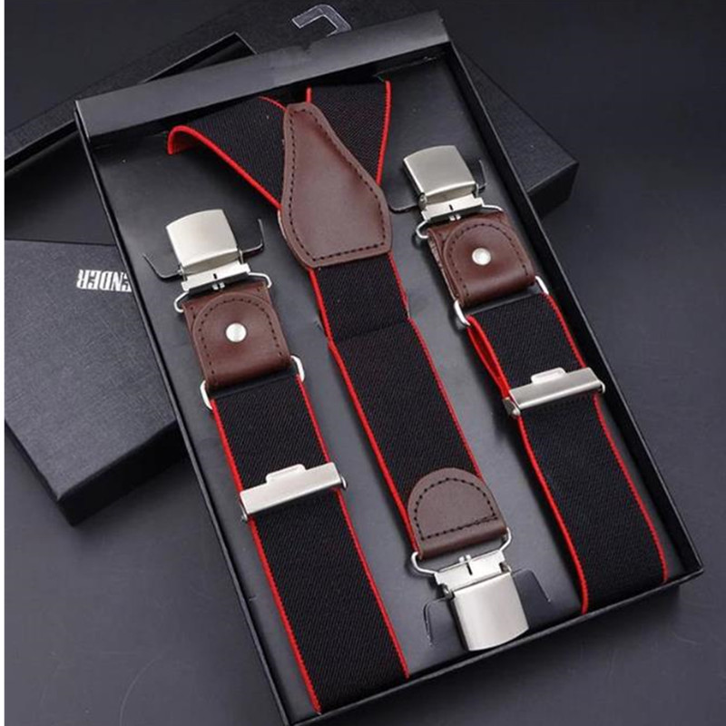 Suspenders Genuine Leather Men 3 6 Clips Male Suspensorios Adjustable Belt Strap Bretelles Vintage Clothing Accessories 230729