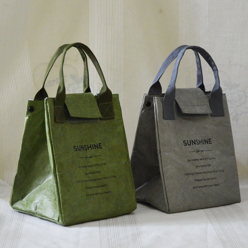 Evening Bags Paper Lunch Bag Waterproof Insulation Lengthen and Thicken Aluminum Foil Japanese Handbag Office Worker Student 230729