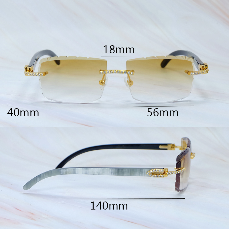Moissanite Genuine Marble Buffalo Sunglasses Dia Cut Natural Horn Desinger Sun Glasses Carter Mens Decoration 012 Shades Eyewear
