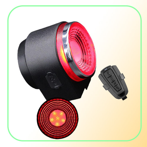 Bike Lights Bicycle Light Rear Wireless Remote Control Tail Lamp Rechargeable Cycling Antitheft Burglar Alarm Bell