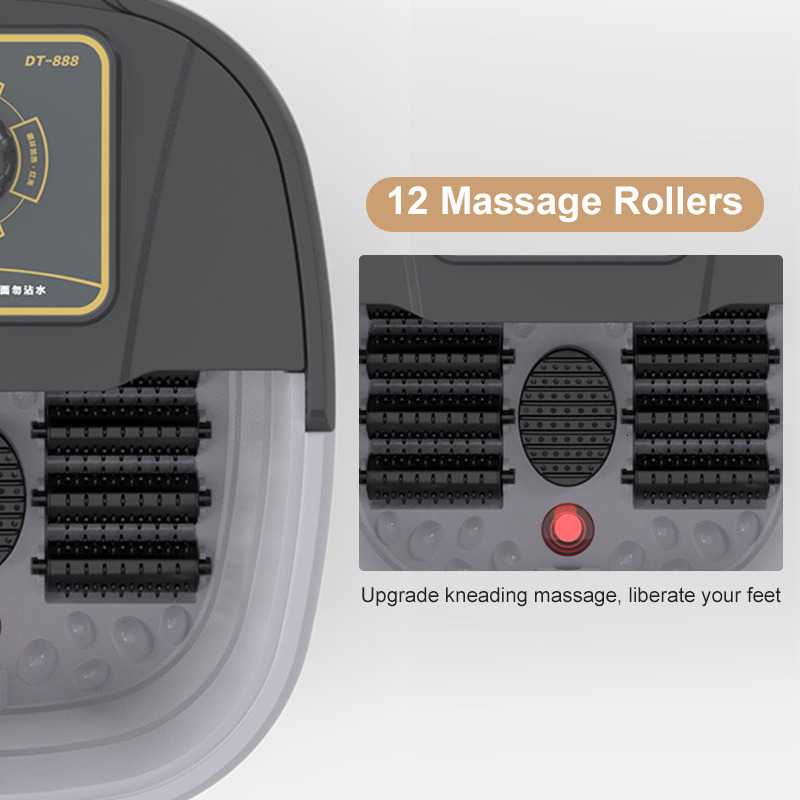 Foot Care JKR Spa Bath Massage Machine 12 Roller Heated Feet Washing Tub Relieve Fatigue Constant Temperature For Home Gift 230729