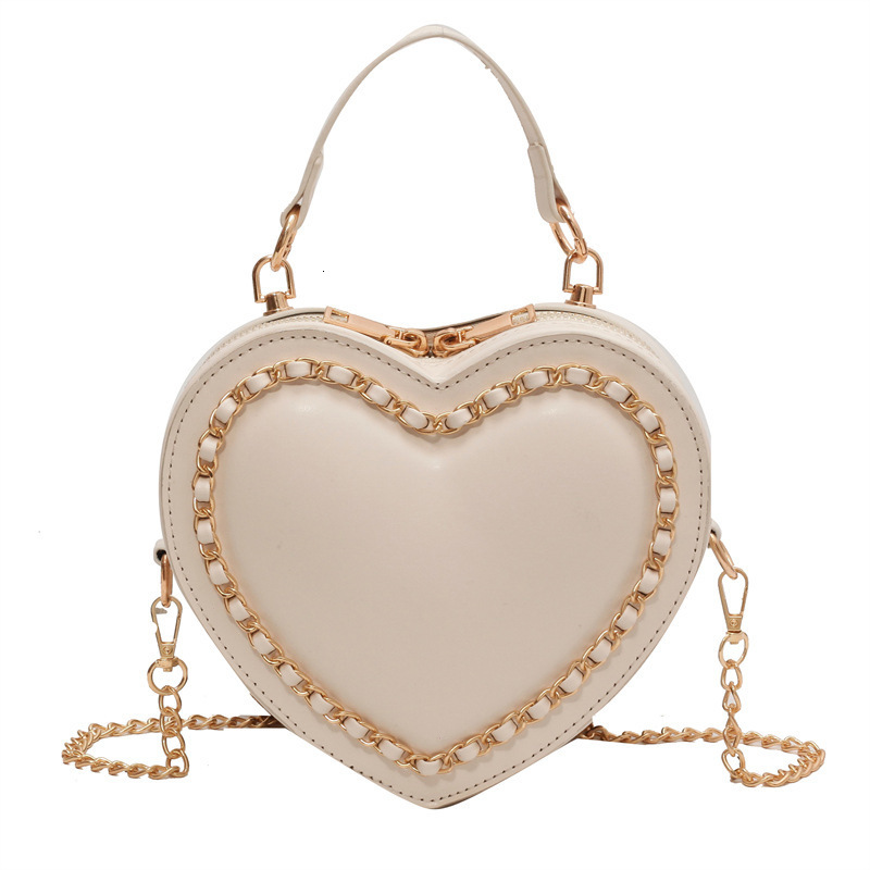 Evening Bags Fashion Love Heart Shape Shoulder For Women Leather Handbags Female Chain Crossbody Purse Bag 230729