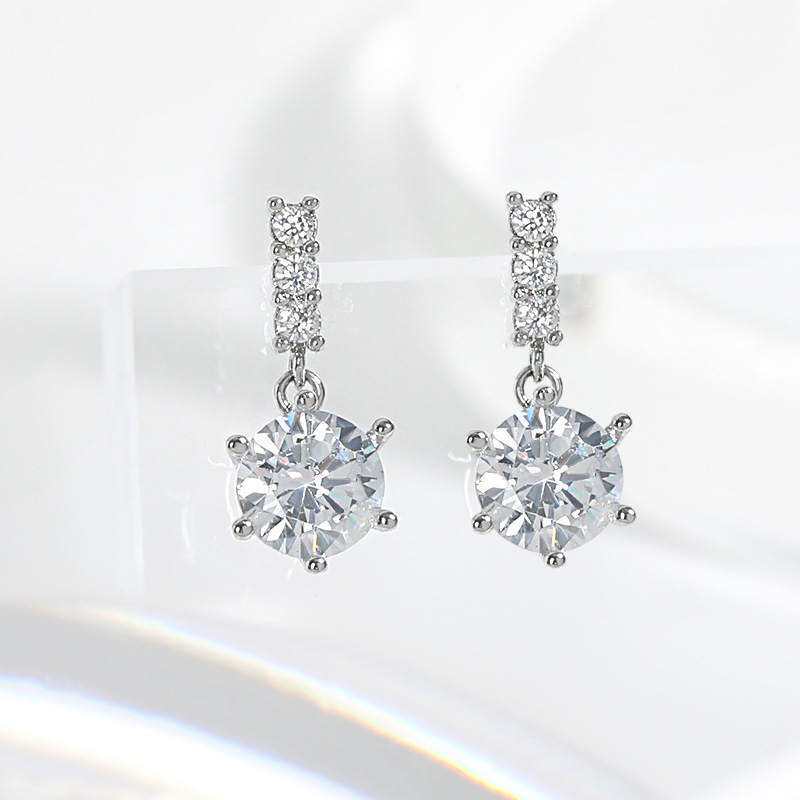 Elegant S925 Sterling Silver Designer Studs with Diamond Tassel Detail - Perfect for Weddings