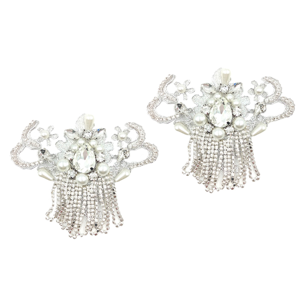 Shoe Parts Accessories 2 Pieces Crystal Pearl Shoe Clip Buckle Wedding Bridal Party Shoe Decoration 230729