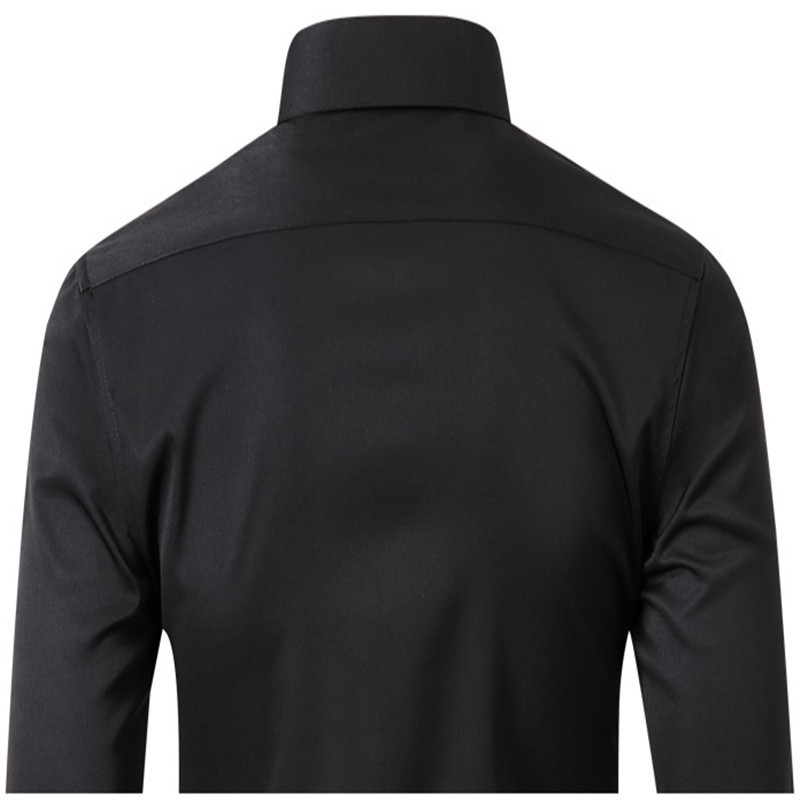 Men's Dress Shirts Micro Stretch Shirt Men Long Sleeve Outdoor 8XL Solid Color Business Long Sleeve Shirt Men Casual Male Social Formal Shirts 23