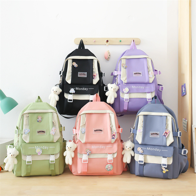 School Bags Schoolbag Female College Students Campus Canvas Bag Third To Sixth Grade Large Capacity Junior High Shoulder 230729