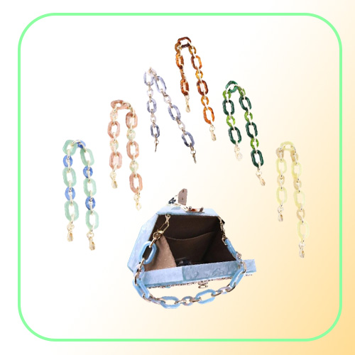 Keychains Bag Handle Chain DIY Acrylic Resin Handbag Strap Shoulder Purse Replacement Straps With Buckles For Bags