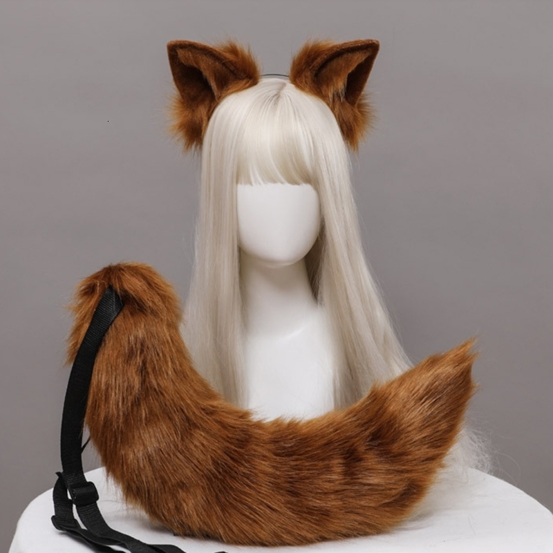 Other Fashion Accessories Creative Simulation Animal Cosplay Props Husky Dog Ears Headband Plush Tail Set Hair for Halloween Christmas 230729