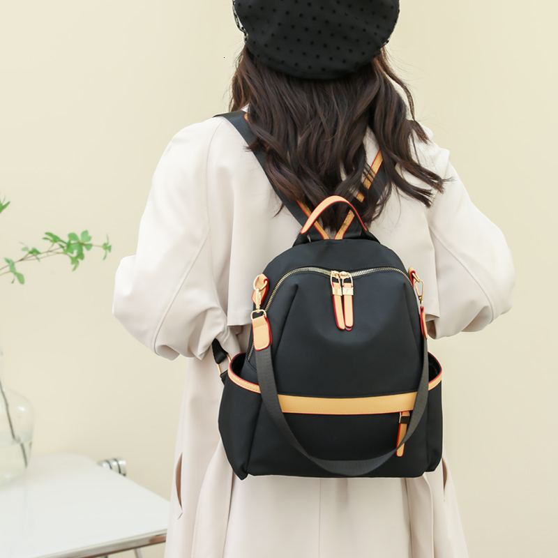 School Bags Women's Fashion Versatile Nylon Rucksacks Waterproof Female Simplicity Schoolbags Large-capacity Ladies Leisure Travel Backpacks 2307