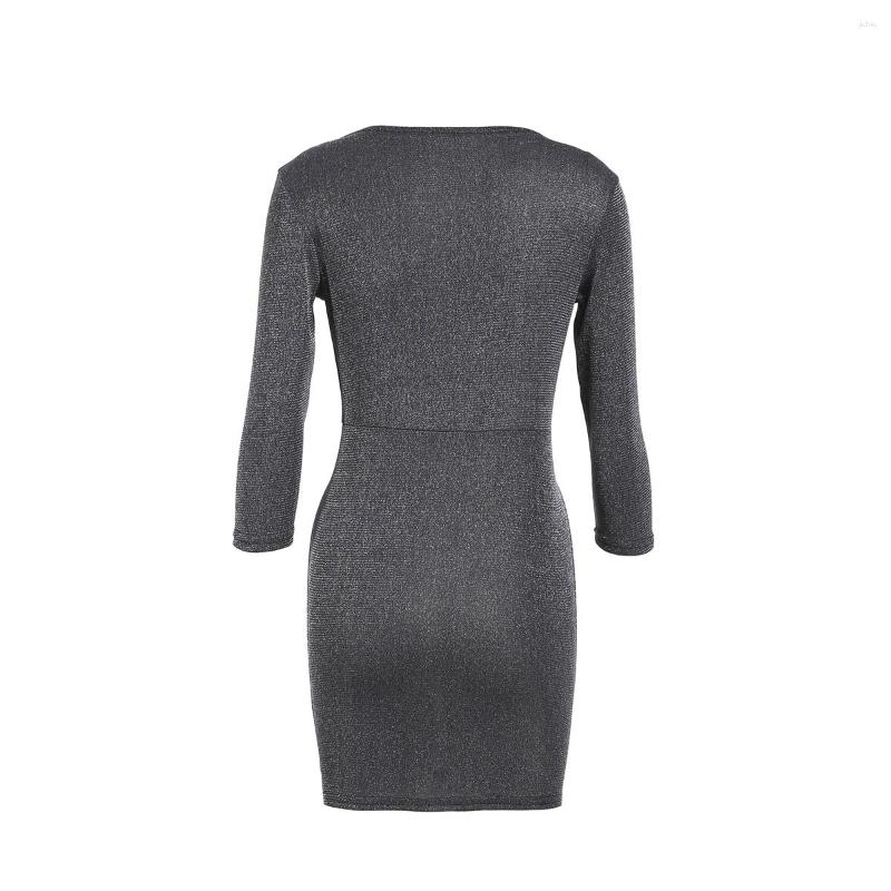 Casual Dresses Women Summer Fashion Mini Stripes Dress Sequin Sexy Spring Deep O Neck Backless Mesh Sequins