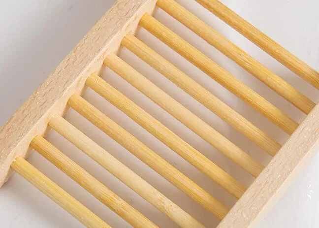 Natural Bamboo Trays Wooden Soap Dish Wooden Soap Tray Holder Rack Plate Box Container for Bath Shower Bathroom