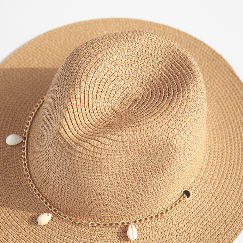 Wide Brim Hats Bucket Chain Panama For Women Fashion Shell Beach Boat Sun Ladies Summer Vacation Gifts Wholesale 230729