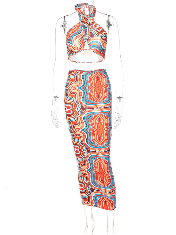 Two Piece Dress Leopard Print Beach Outfits For Women Long Sleeve Top And Skirt Two Piece Set Summer Vacation Outfits Long Skirt Co ord Sets 230729