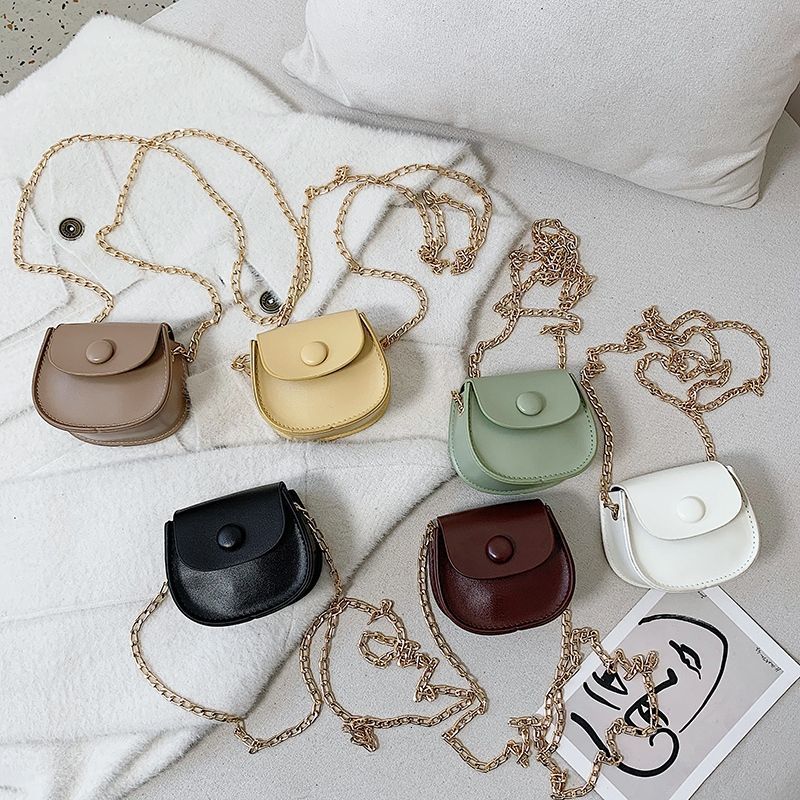 Handbags Fashion Kids Children PU Leather Shoulder Bag Lovely Baby Girls Mini Chain Coin Purse Cute Princess Crossbody Bags Small Wallet 230729