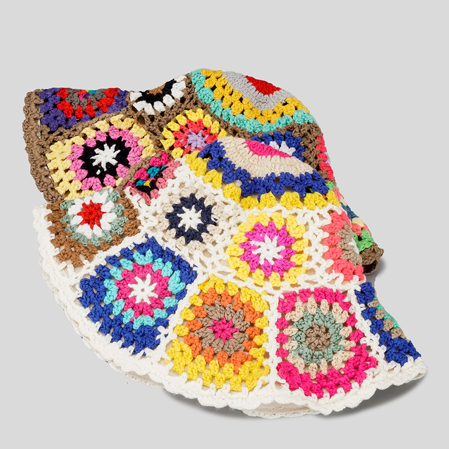 Wide Brim Hats Bucket casual paisley Crochet hat for women bohemian Knitted bucket hats national Straw sun girls summer beach bali 230729