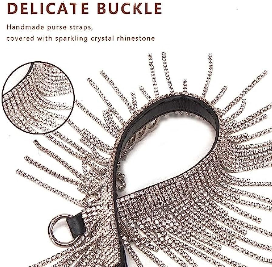 Bag Parts Accessories Fringe Purse Strap Bling Replacement Crossbody Sparkly Glitter Crystal for Messenger Tote Handbags 230729