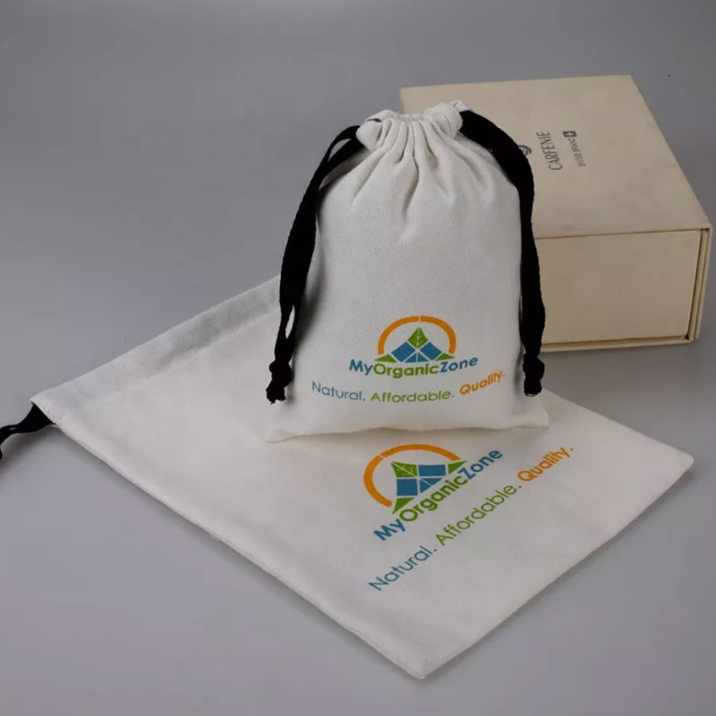 Jewelry Stand Cotton Gift Bags 8x10cm3"x4" 9x12cm 10x15cm4"x6" 13x17cm Custom Makeup Sack Muslin Drawstring Pouches Jewelry Sachet