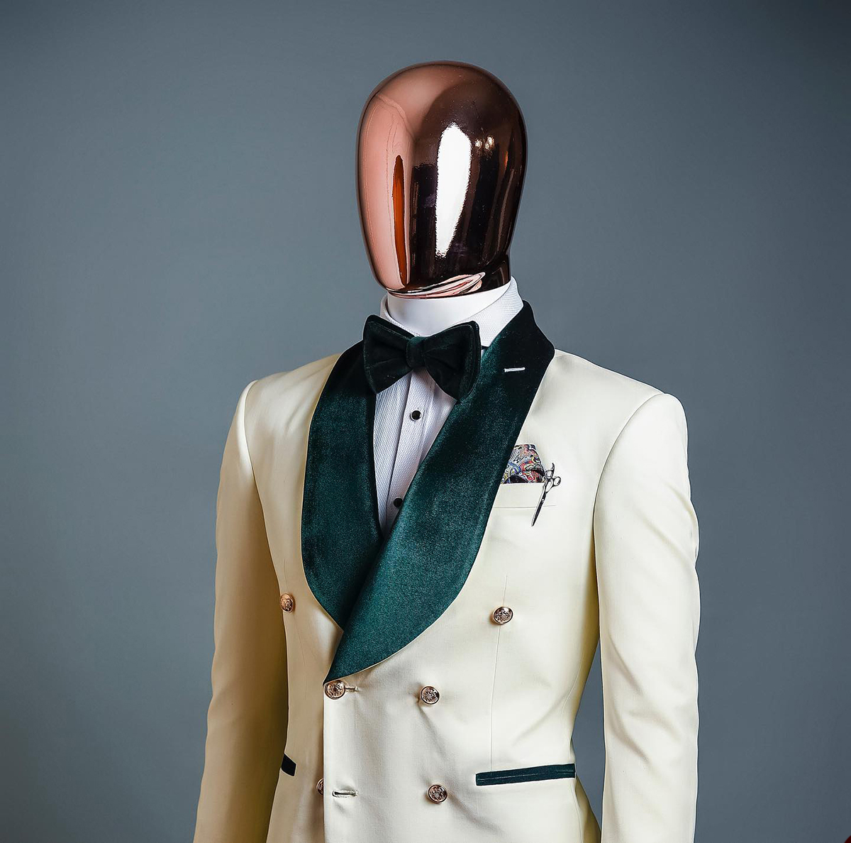 White Formal 1 Piece Wedding Tuxedos Men Suits Tuxedo Green Velvet Shawl Lapel Double Breasted Pockets Customize Coat Pants Fashion Formal Casual Prom