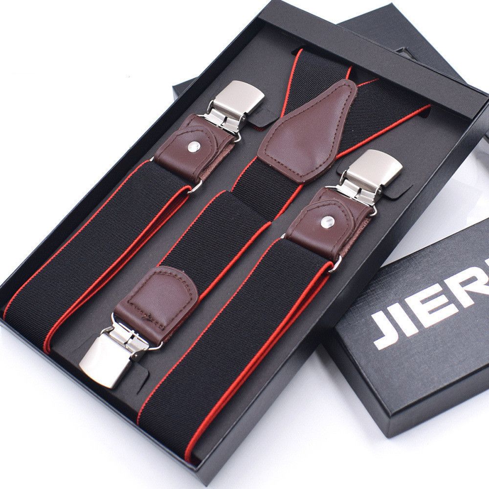 Suspenders Genuine Leather Men 3 6 Clips Male Suspensorios Adjustable Belt Strap Bretelles Vintage Clothing Accessories 230729