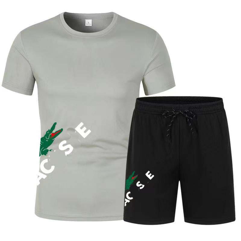 2023 Fashion Summer Men's Tracksuit Short Sleeve Shorts Set 2-piece Classic men's T-shirt Beach Pants 2-piece Tracksuit Plus size XS-6XL