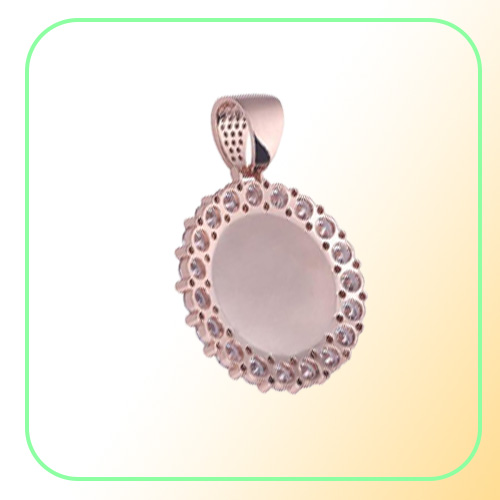 Hip Hop Solid core Iced Out Custom Picture Pendant Necklace with Rope Chain Charm Bling Jewelry For Men Women