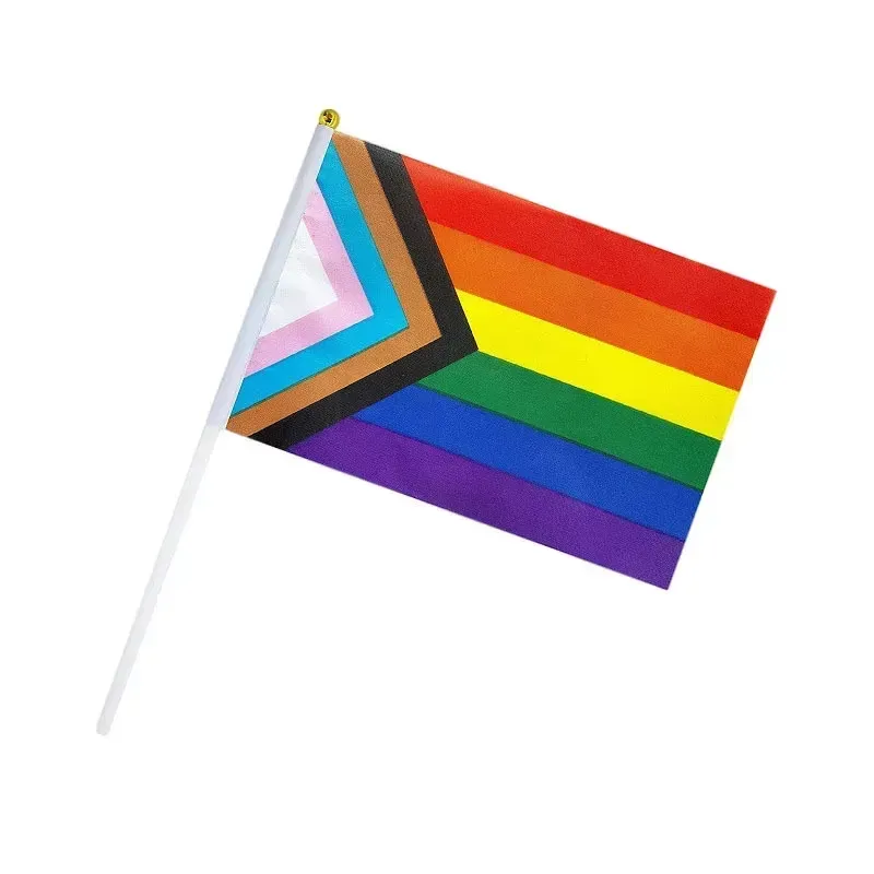 Gay Pride Rainbow Party 14x21cm LGBT Small Mini Hand-Held transgender Bisexual and Pansexual Flags CPA4264 0516