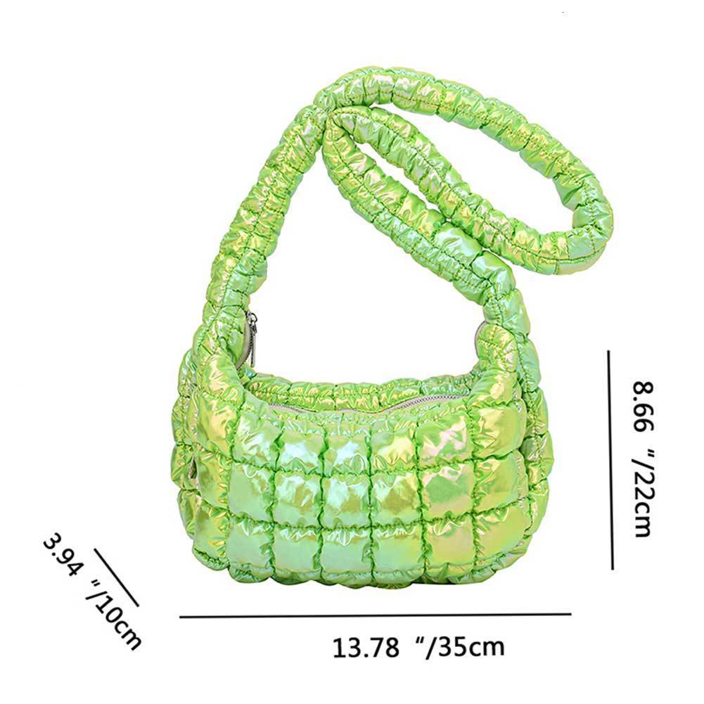 Evening Bag Travel Handbags Quilted Pleated Bubbles Cotton Padded Bag Embroidery Thread Colorful Fashion Casual Messenger 230729