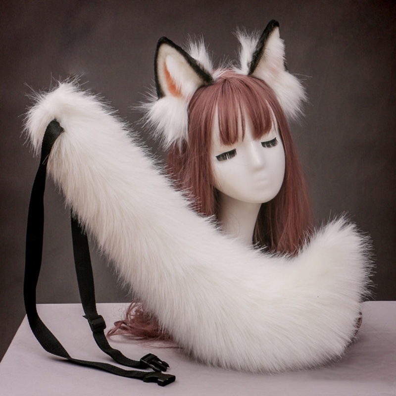 Other Fashion Accessories Creative Simulation Animal Cosplay Props Husky Dog Ears Headband Plush Tail Set Hair for Halloween Christmas 230729