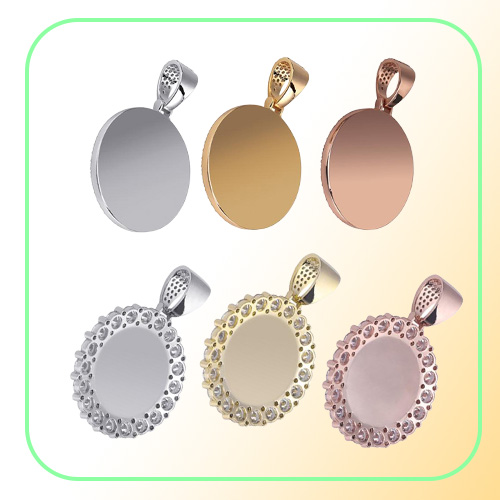Hip Hop Solid core Iced Out Custom Picture Pendant Necklace with Rope Chain Charm Bling Jewelry For Men Women