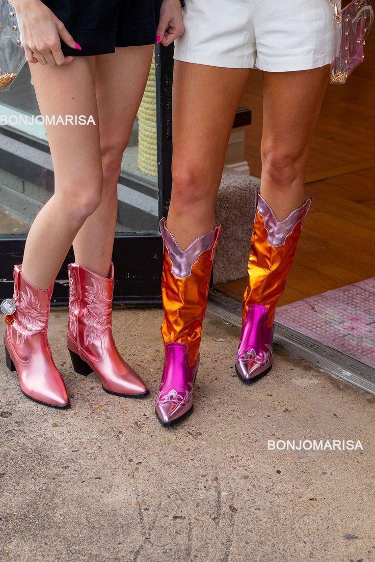 Women's Western Cowboy Cowgirl Embroidered Pointed Toe Metallic Heeled Mid Calf Boots 230728
