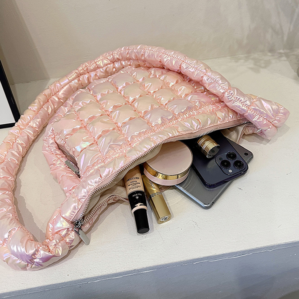 Evening Bag Travel Handbags Quilted Pleated Bubbles Cotton Padded Bag Embroidery Thread Colorful Fashion Casual Messenger 230729