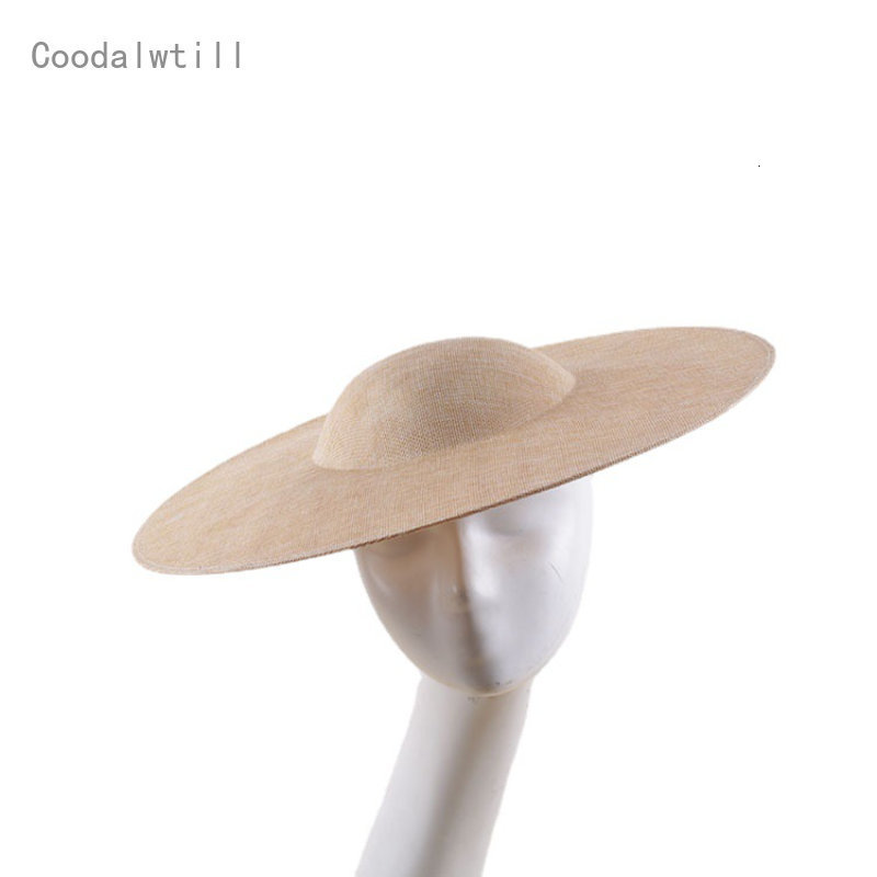 Stingy Brim Hats 40CM Fascinators Base For Wedding Millinery Supplies DIY Hair Accessories Hat Women Kenducky Church Headpiece Big Pillbox Cap 230729