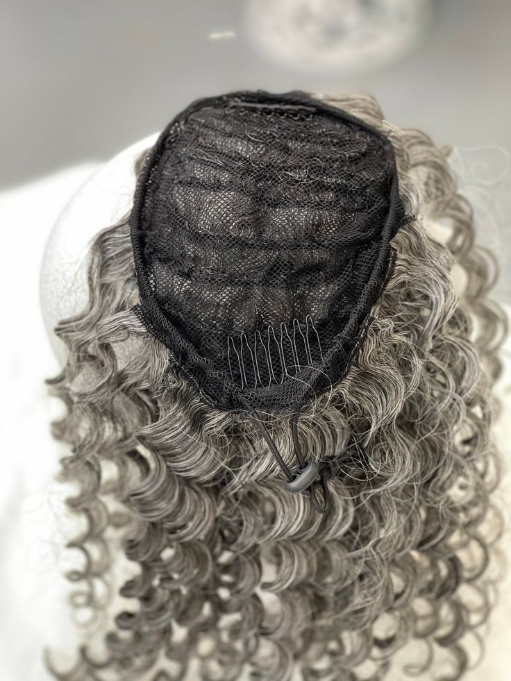 Beautiful gray hair puff ponytail extension women hairpiece salt and pepper drawstring ponytails natural hair natura silver 120g