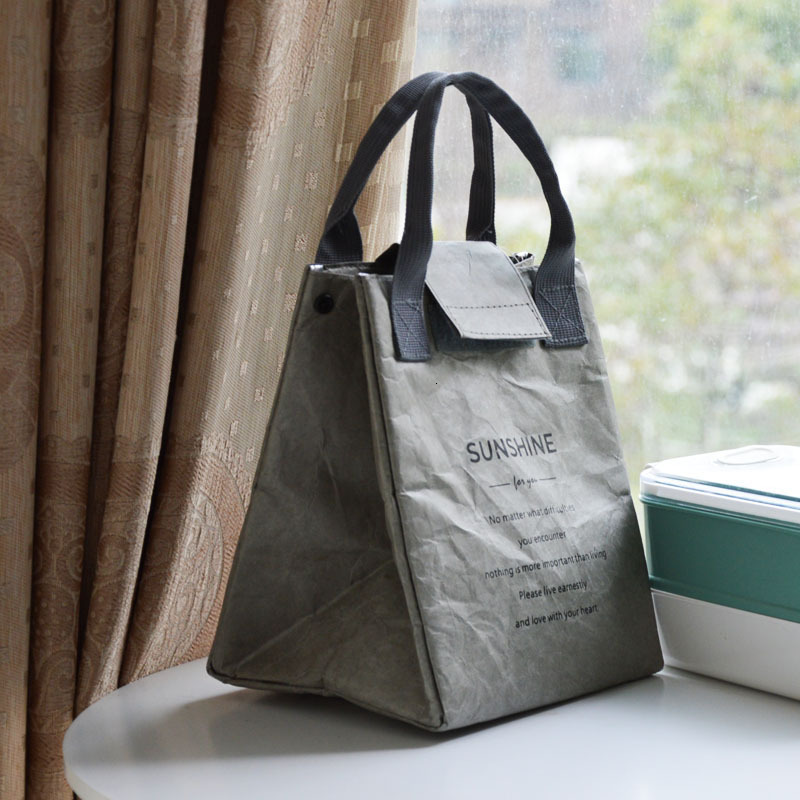 Evening Bags Paper Lunch Bag Waterproof Insulation Lengthen and Thicken Aluminum Foil Japanese Handbag Office Worker Student 230729