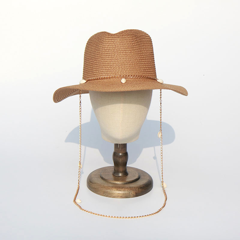 Wide Brim Hats Bucket Chain Panama For Women Fashion Shell Beach Boat Sun Ladies Summer Vacation Gifts Wholesale 230729