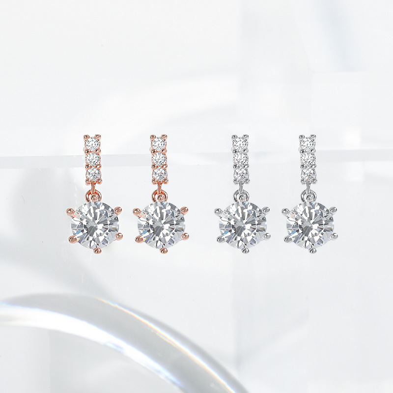 Elegant S925 Sterling Silver Designer Studs with Diamond Tassel Detail - Perfect for Weddings