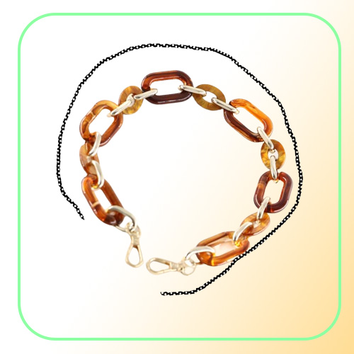 Keychains Bag Handle Chain DIY Acrylic Resin Handbag Strap Shoulder Purse Replacement Straps With Buckles For Bags